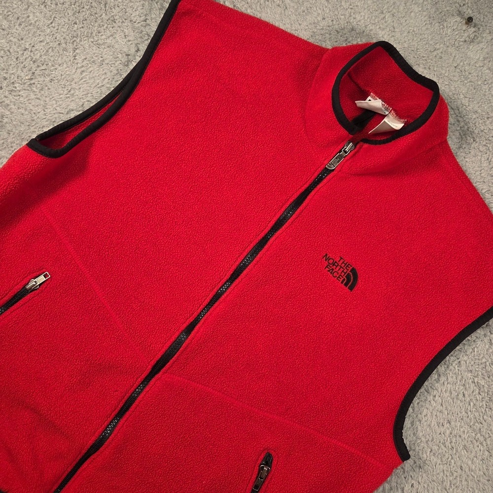 Vintage North Face Fleece Vest Mens XL Red‎ Full Zip Made in USA 90s Gorpcore